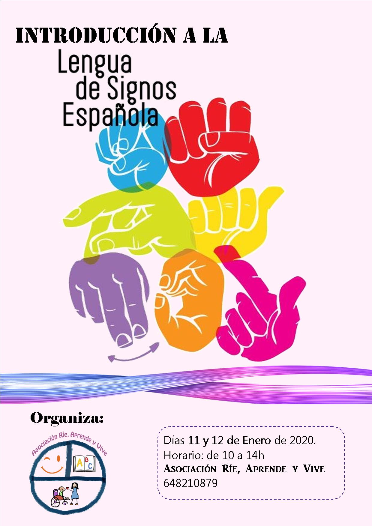 cartel de introducción de lenguaje de signos